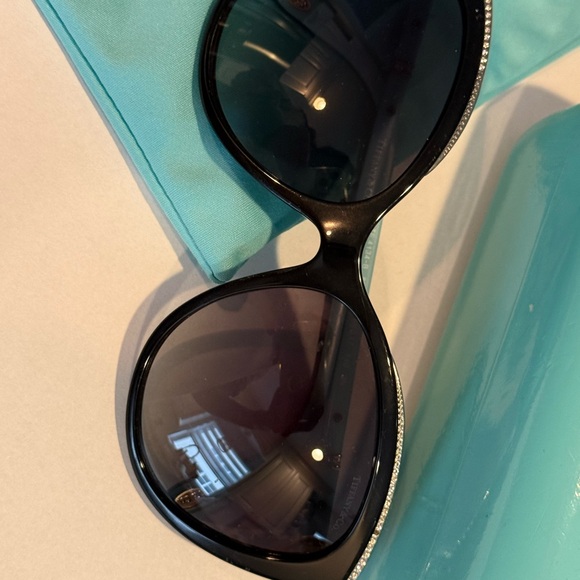 Tiffany & Co. Black Sunglasses with Teal Case - Picture 6 of 6